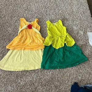 Girls tinker bell and Belle beauty and the beast Disney style dress 3-4t